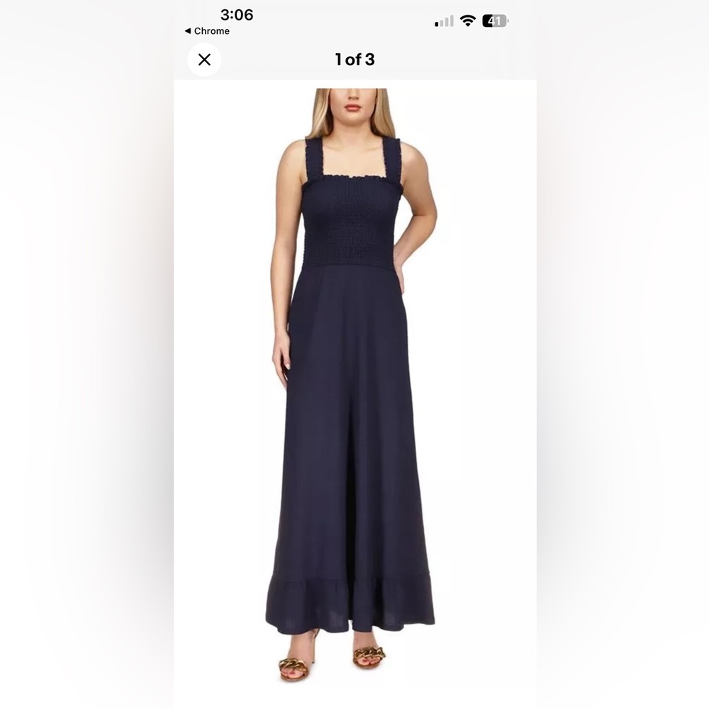 Michael Kors navy long gauze dress